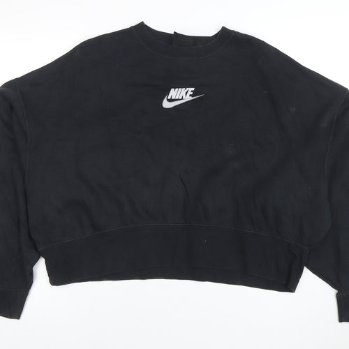 Nike Women's Black XS Cropped Crew Neck Sweatshirt