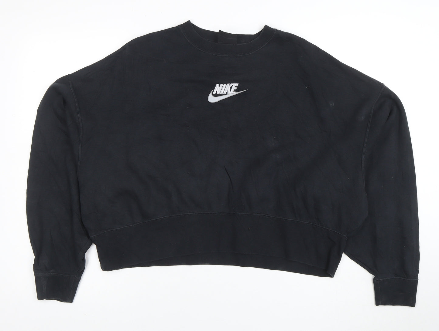Nike Women's Black XS Cropped Crew Neck Sweatshirt
