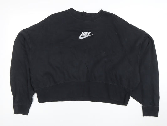 Nike Women's Black XS Cropped Crew Neck Sweatshirt
