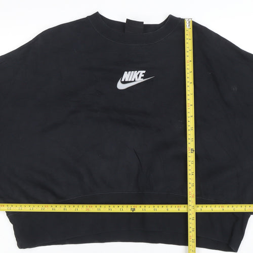 Nike Women's Black XS Cropped Crew Neck Sweatshirt