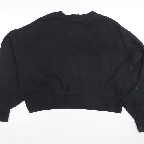 Nike Women's Black XS Cropped Crew Neck Sweatshirt