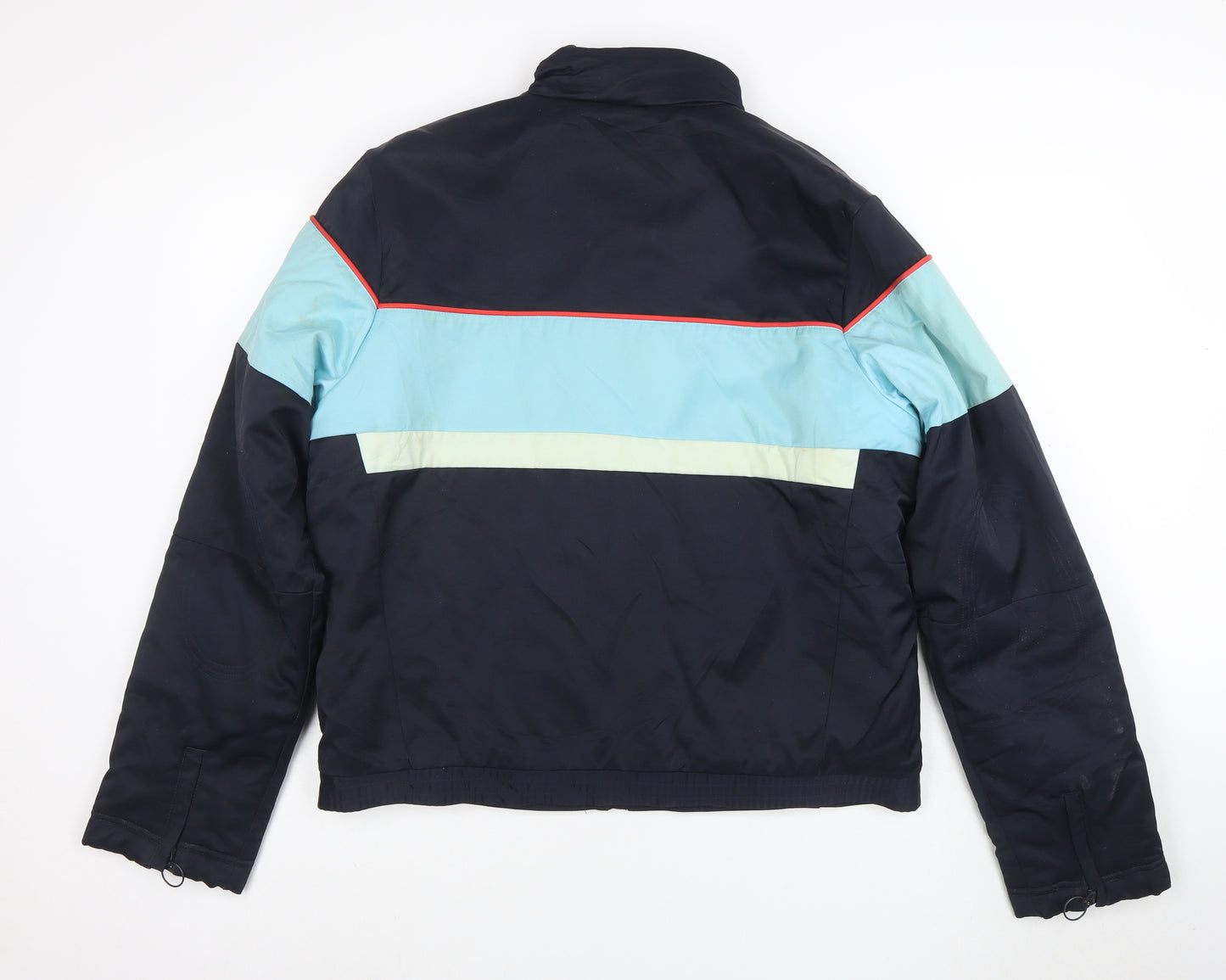 Adidas Men's Blue M Retro Bomber Jacket Full Zip Lined Sportswear