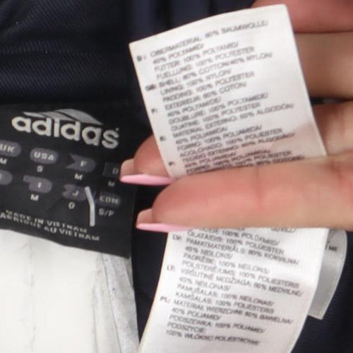 Adidas Men's Blue M Retro Bomber Jacket Full Zip Lined Sportswear