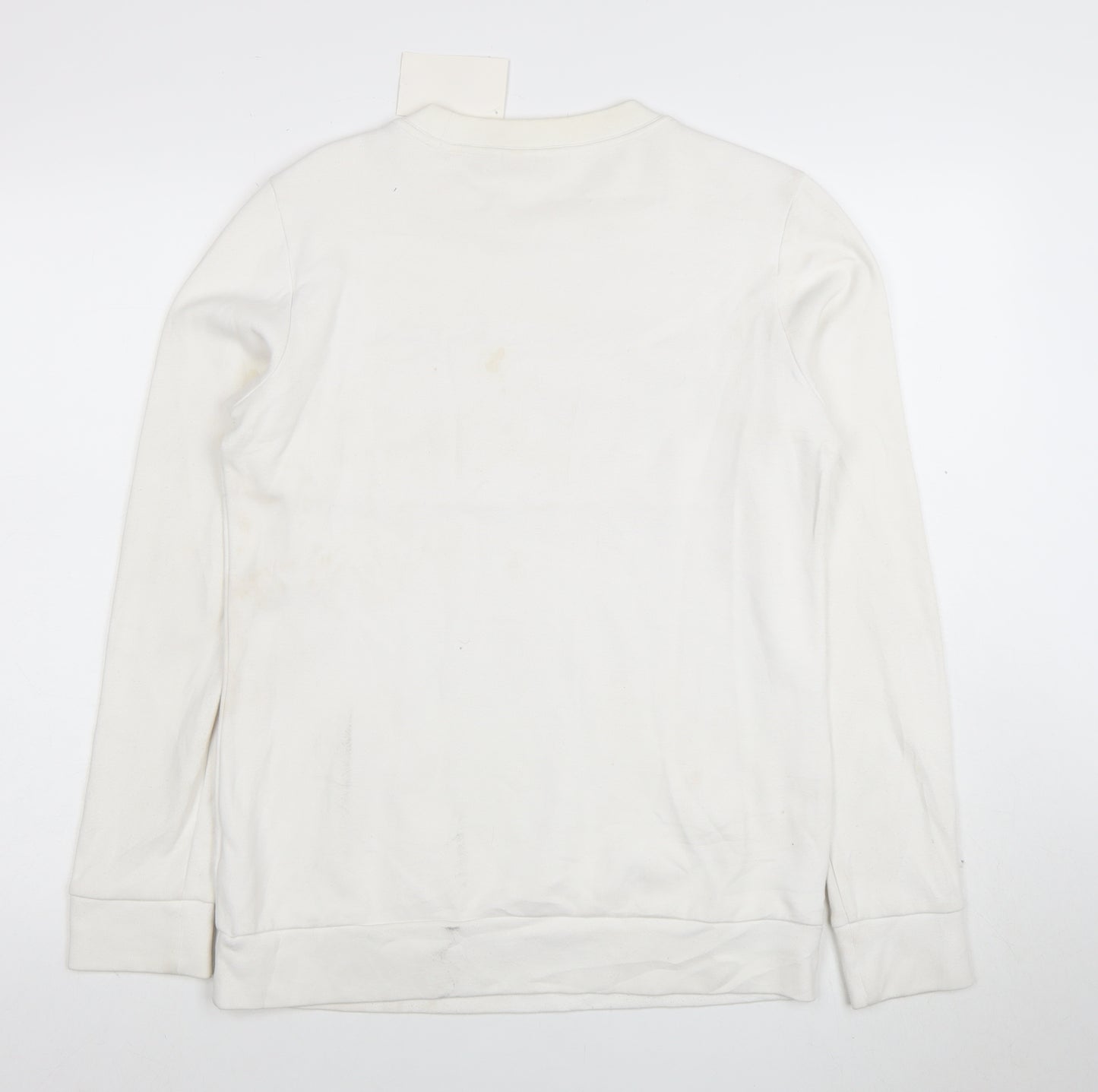 Reebok Classic Mens White Small Crew Neck Graphic Sweatshirt