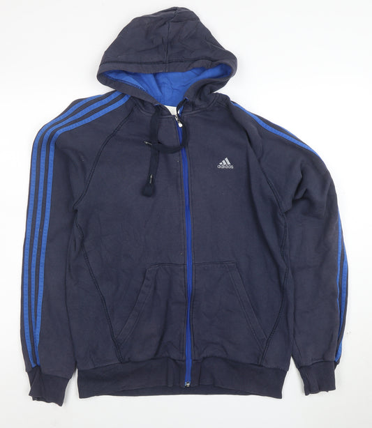 adidas Men's Blue Full Zip Hoodie Size M Sports Fleece