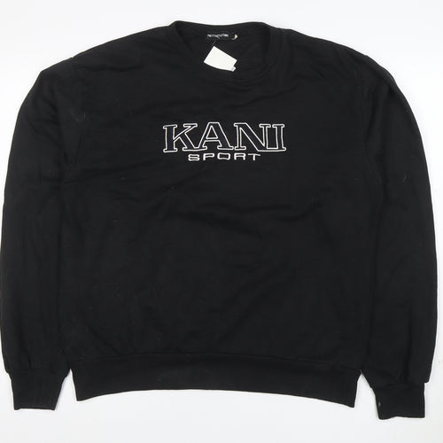 PrettyLittleThing Women Black Small Kani Sport Logo Pullover Sweatshirt