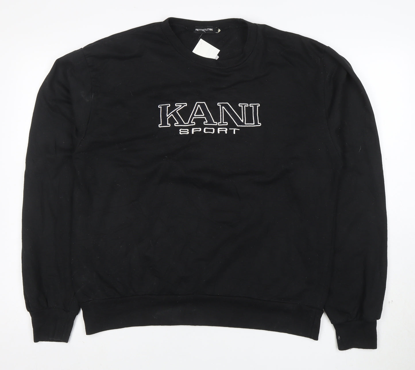 PrettyLittleThing Women Black Small Kani Sport Logo Pullover Sweatshirt