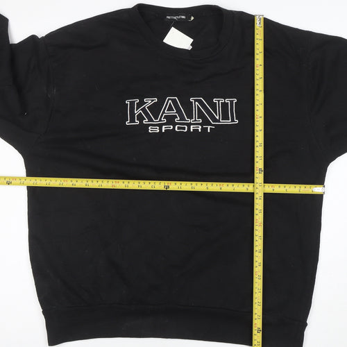 PrettyLittleThing Women Black Small Kani Sport Logo Pullover Sweatshirt