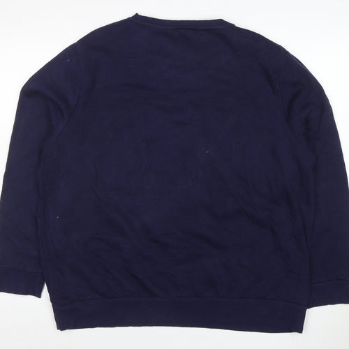 Disney Women’s Navy Stitch Pullover Sweatshirt XL Cotton Blend
