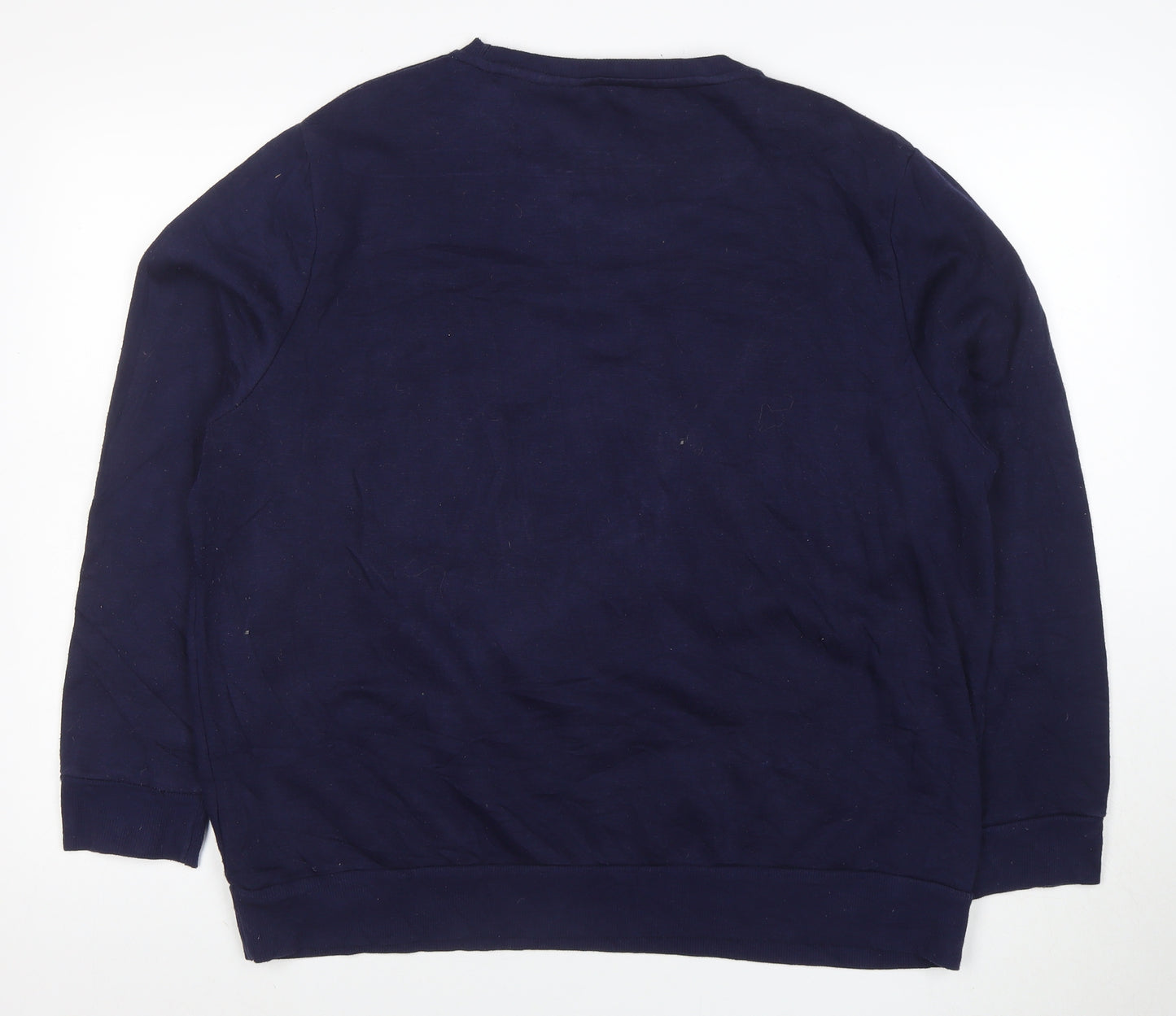 Disney Women’s Navy Stitch Pullover Sweatshirt XL Cotton Blend