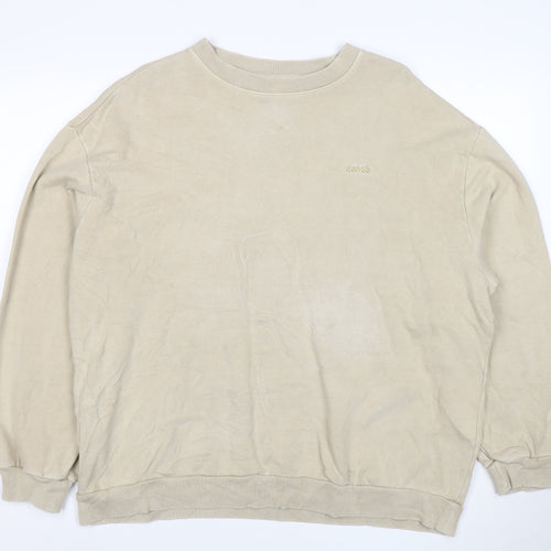 Levi's Men's Beige Cotton Crew Neck Pullover Sweatshirt M
