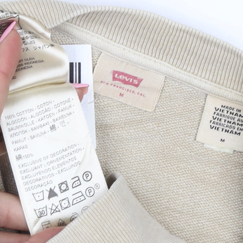 Levi's Men's Beige Cotton Crew Neck Pullover Sweatshirt M