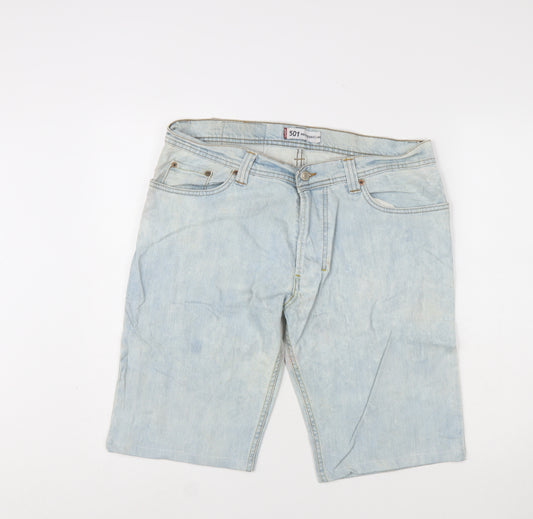 Levi Strauss Men's Blue Light Wash Denim 501 Shorts Size L 36W