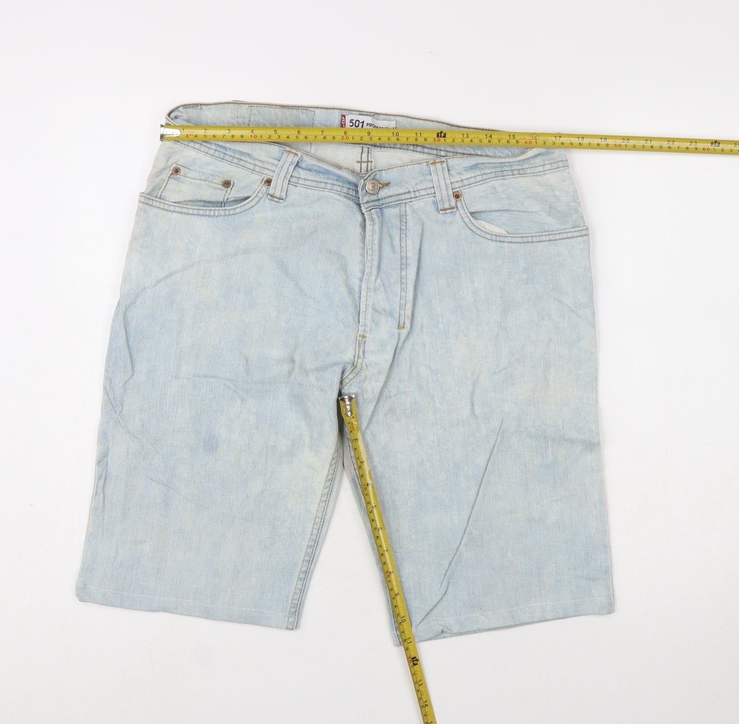 Levi Strauss Men's Blue Light Wash Denim 501 Shorts Size L 36W