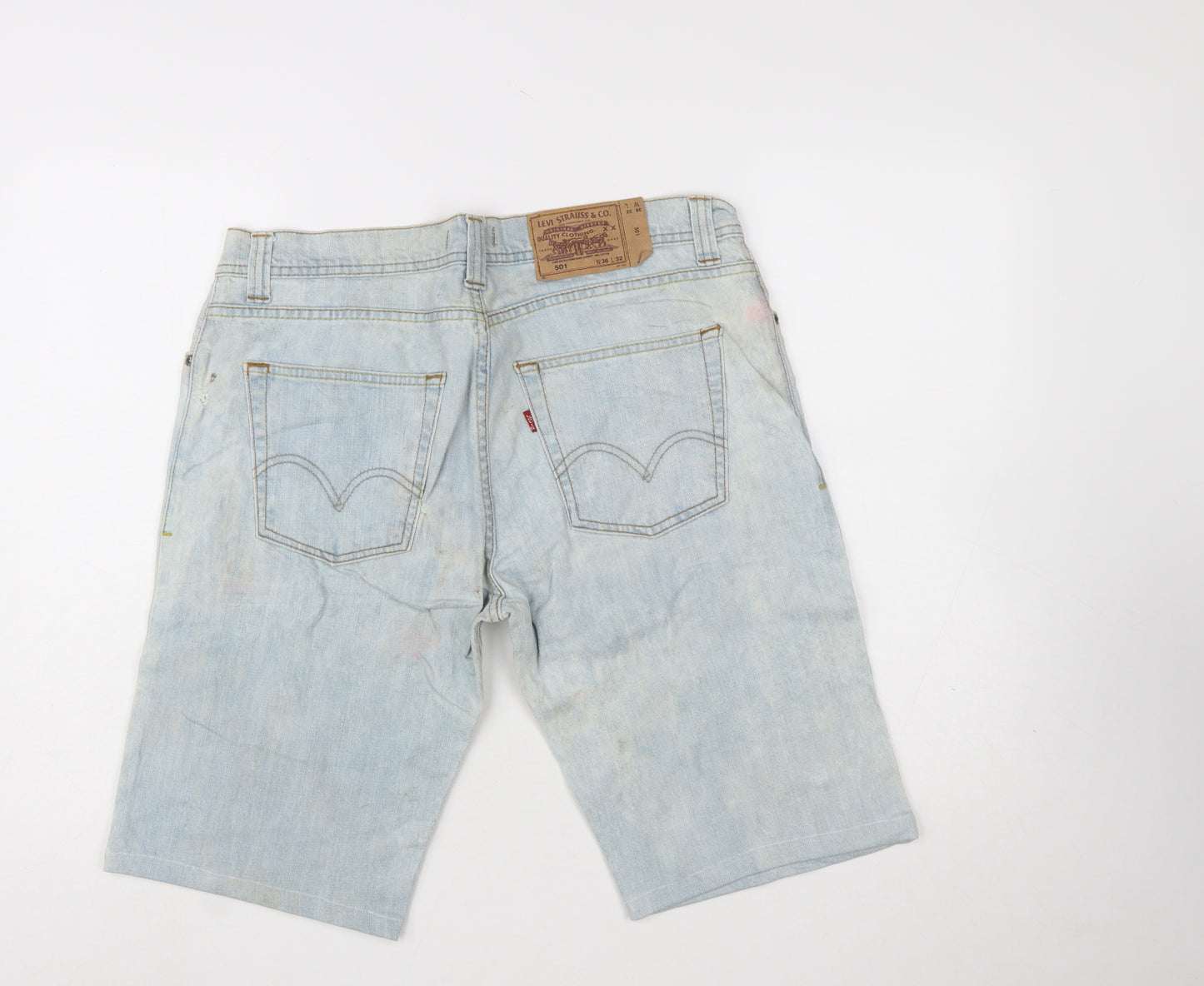 Levi Strauss Men's Blue Light Wash Denim 501 Shorts Size L 36W