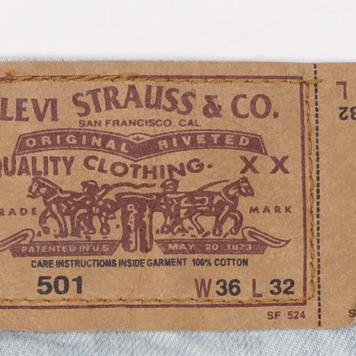 Levi Strauss Men's Blue Light Wash Denim 501 Shorts Size L 36W