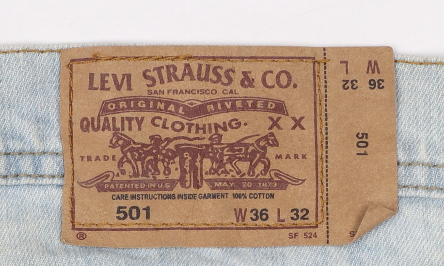 Levi Strauss Men's Blue Light Wash Denim 501 Shorts Size L 36W
