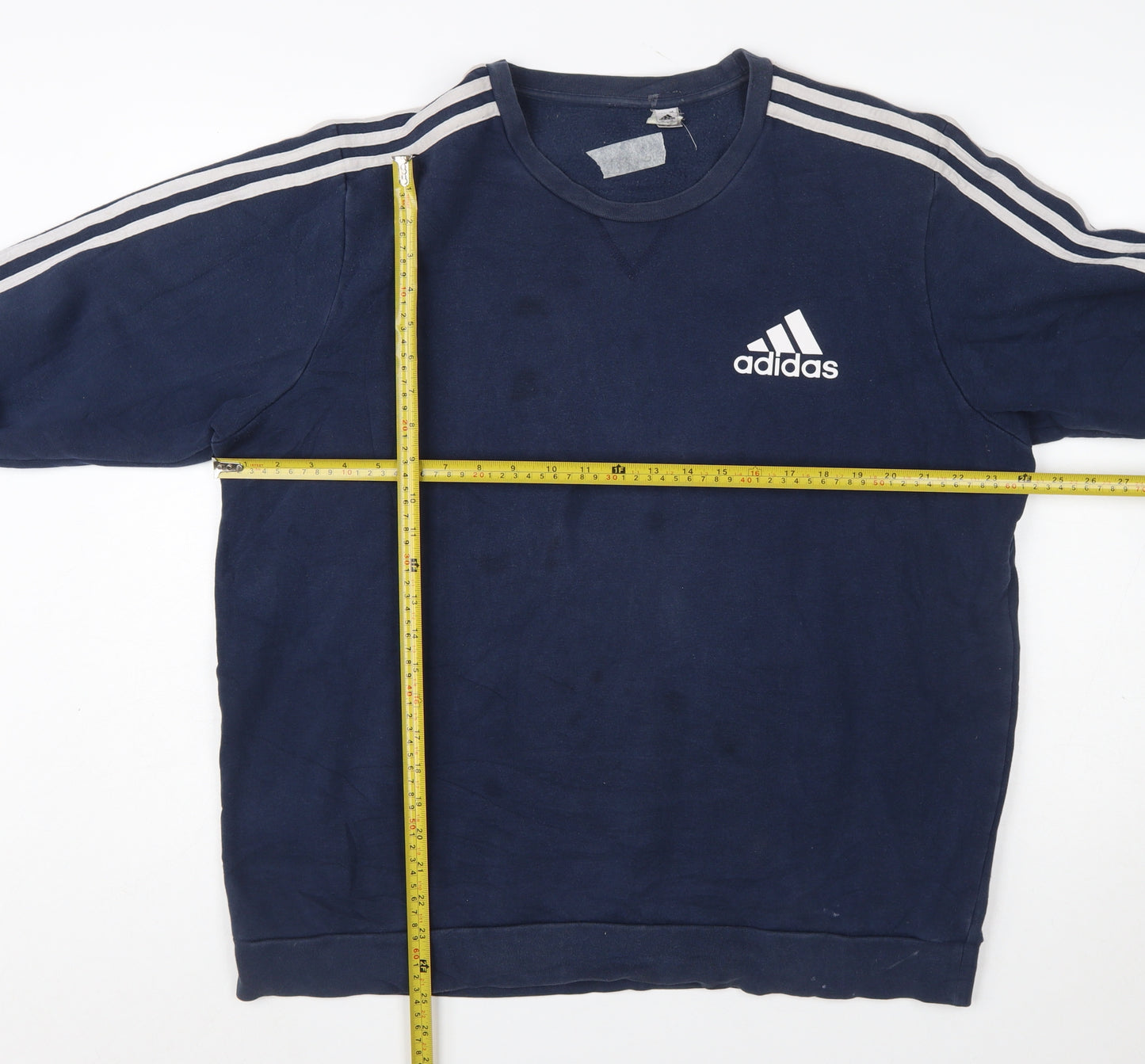 Adidas Mens Blue XL Pullover Sweatshirt Crew Neck Logo Sportswear