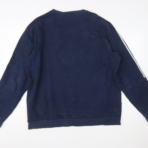 Adidas Mens Blue XL Pullover Sweatshirt Crew Neck Logo Sportswear