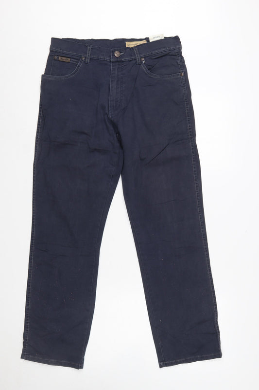 Wrangler Men's Blue Texas Stretch Straight Chino Trousers W32 L30