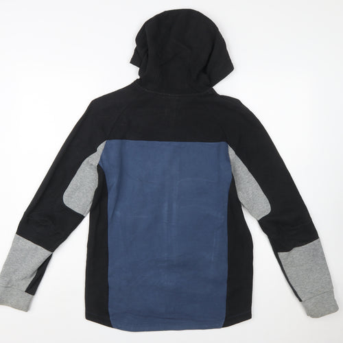 Puma Men's Black Blue Grey Full Zip Hoodie Size S Sportswear