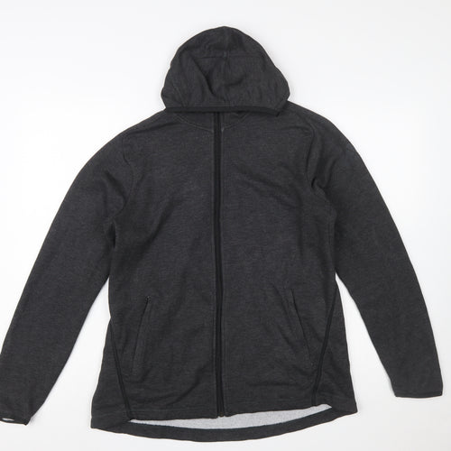 Adidas Womens Black Full Zip Hoodie L 16-18 Climalite Lightweight