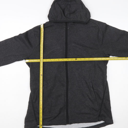 Adidas Womens Black Full Zip Hoodie L 16-18 Climalite Lightweight