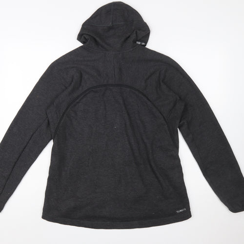 Adidas Womens Black Full Zip Hoodie L 16-18 Climalite Lightweight