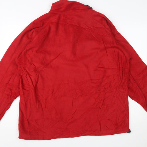 Umbro Men's Red Fleece 1/4 Zip Pullover Sweatshirt Size L