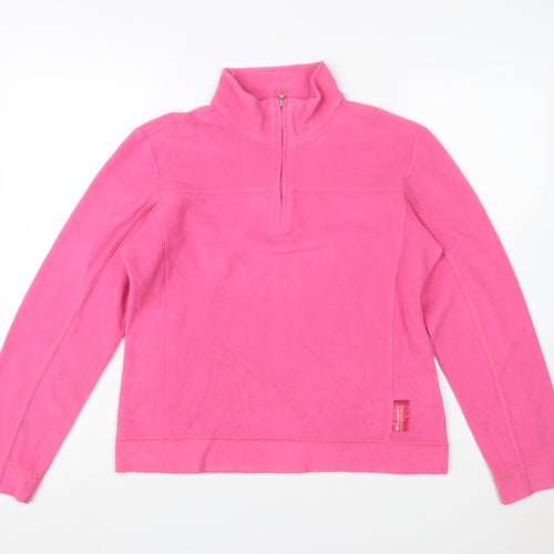 Champion Girls Pink Fleece Pullover Sweatshirt L 1/4 Zip Long Sleeve