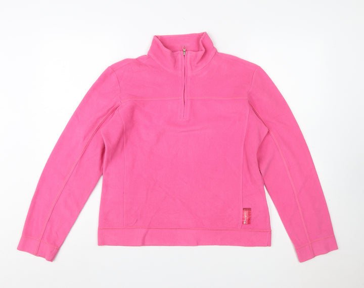 Champion Girls Pink Fleece Pullover Sweatshirt L 1/4 Zip Long Sleeve