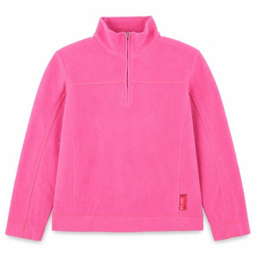 Champion Girls Pink Fleece Pullover Sweatshirt L 1/4 Zip Long Sleeve