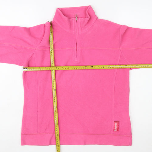 Champion Girls Pink Fleece Pullover Sweatshirt L 1/4 Zip Long Sleeve