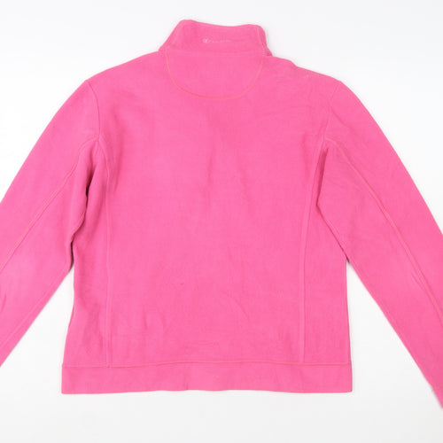 Champion Girls Pink Fleece Pullover Sweatshirt L 1/4 Zip Long Sleeve
