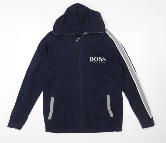 Hugo Boss Men's Blue Full Zip Hoodie L Regular Fit