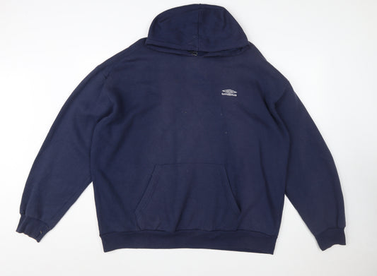 Umbro Men's Blue 2XL Pullover Hoodie Fleece Sweatshirt