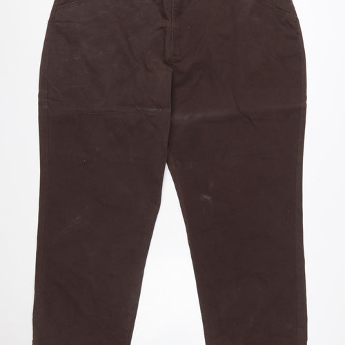 Lee Comfort Women's Brown Cotton Stretch Chino Trousers Size 22W