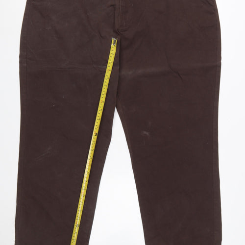 Lee Comfort Women's Brown Cotton Stretch Chino Trousers Size 22W