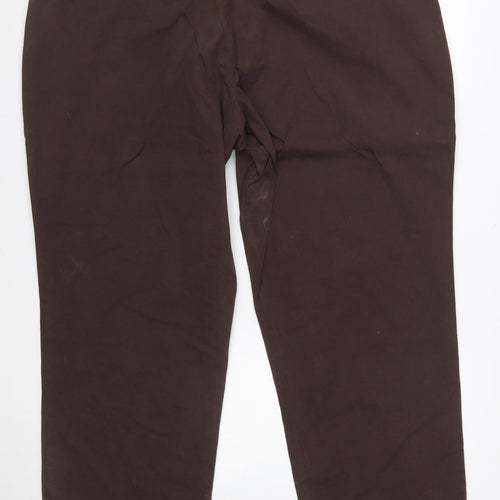 Lee Comfort Women's Brown Cotton Stretch Chino Trousers Size 22W