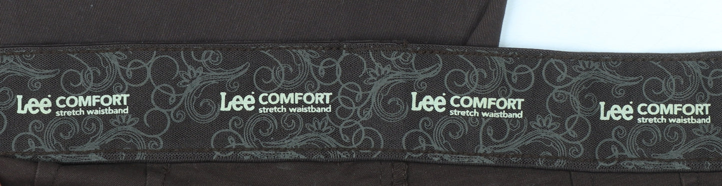 Lee Comfort Women's Brown Cotton Stretch Chino Trousers Size 22W