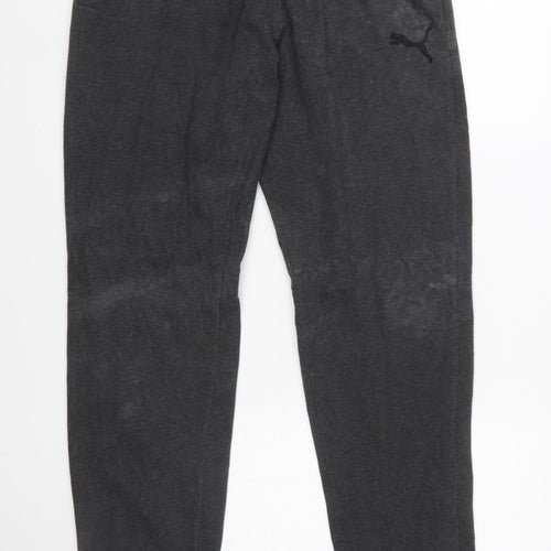 Puma Men's Black Jogger Trousers M Regular Fit Cotton Blend