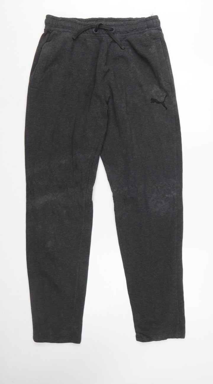 Puma Men's Black Jogger Trousers M Regular Fit Cotton Blend