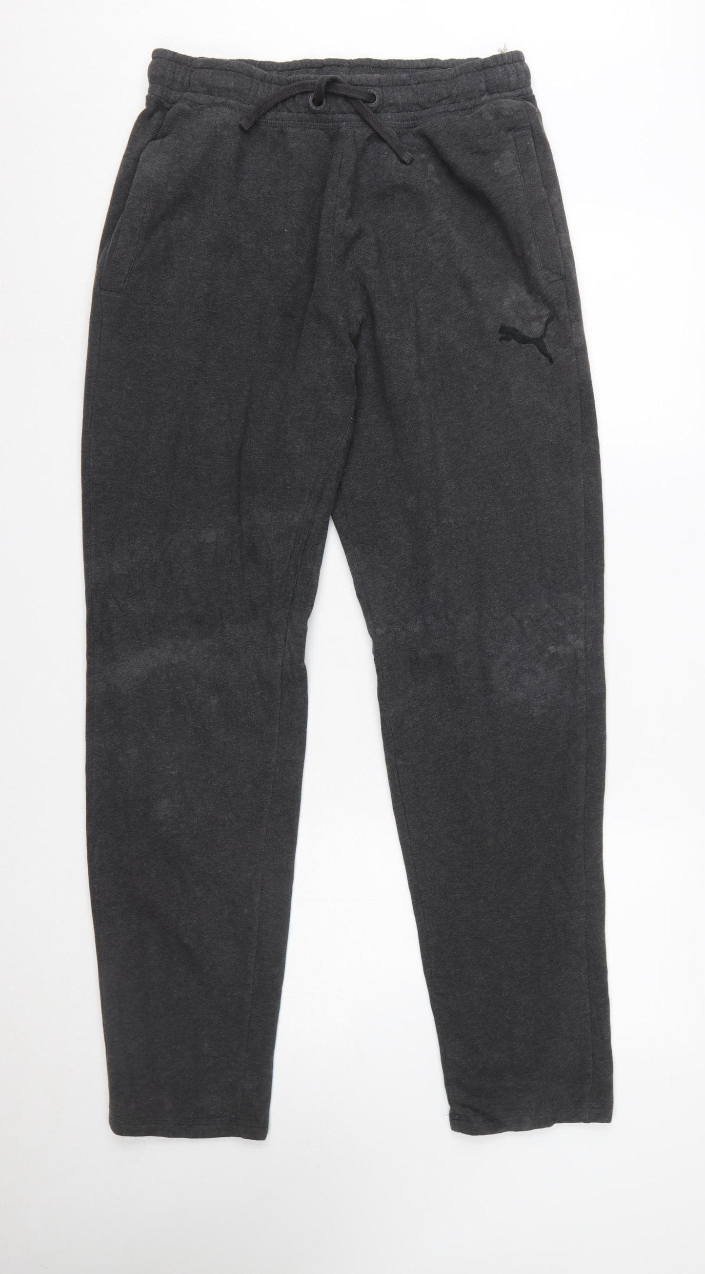 Puma Men's Black Jogger Trousers M Regular Fit Cotton Blend
