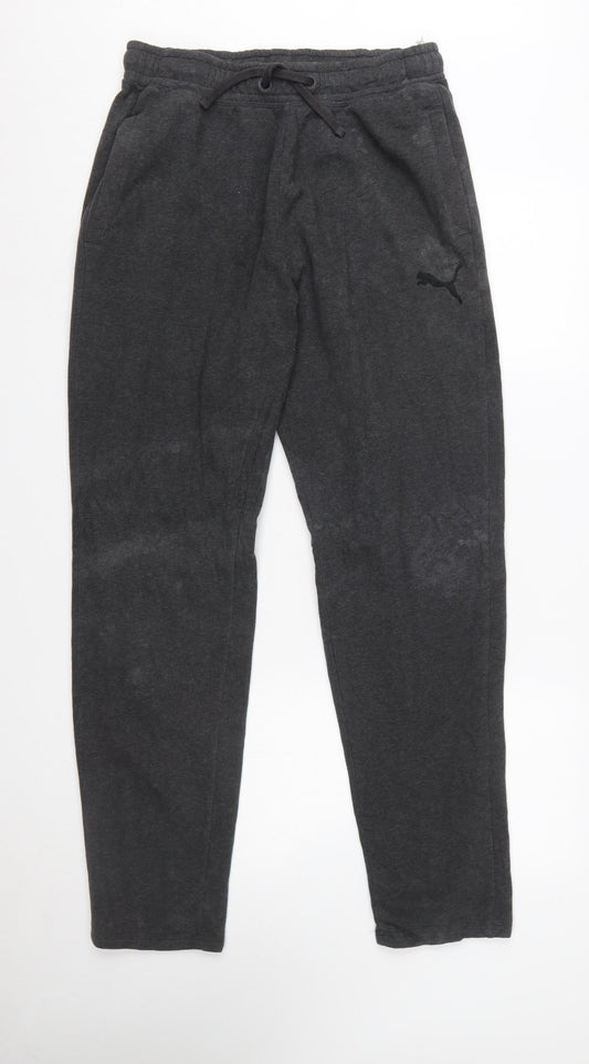 Puma Men's Black Jogger Trousers M Regular Fit Cotton Blend