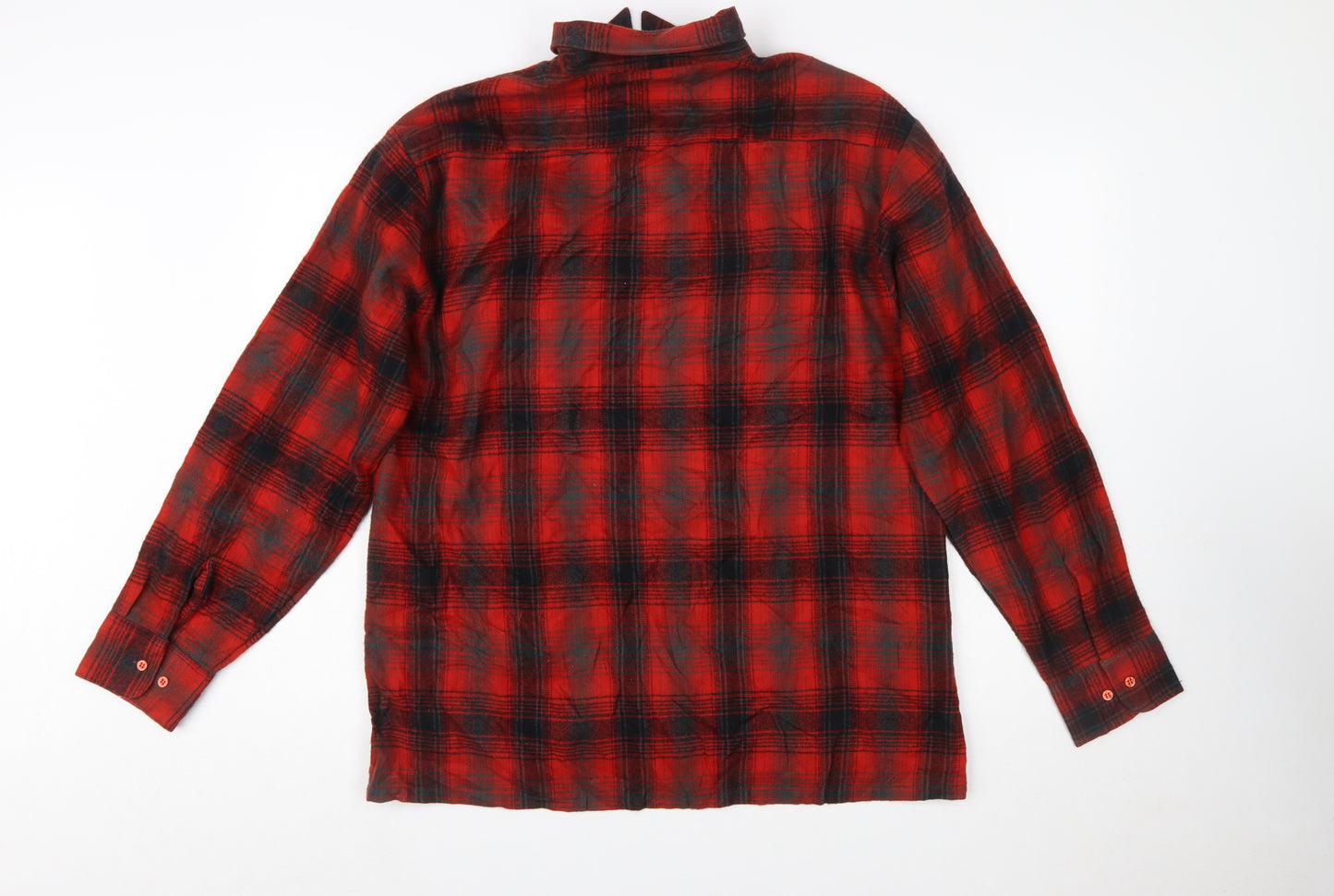 Back Packer Men's Red Flannel Plaid Button-Up Shirt Size L