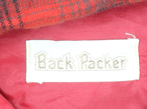 Back Packer Men's Red Flannel Plaid Button-Up Shirt Size L