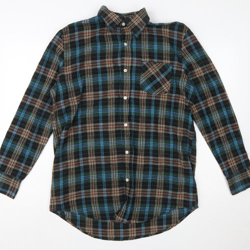 Activa Men's Multicoloured Plaid Flannel Button-Up Shirt L