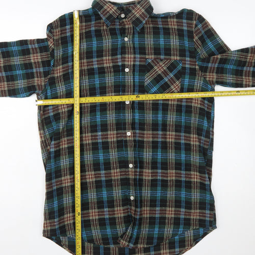 Activa Men's Multicoloured Plaid Flannel Button-Up Shirt L