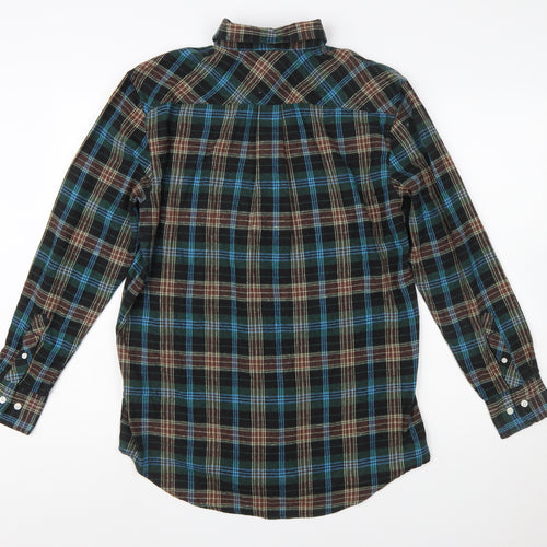 Activa Men's Multicoloured Plaid Flannel Button-Up Shirt L