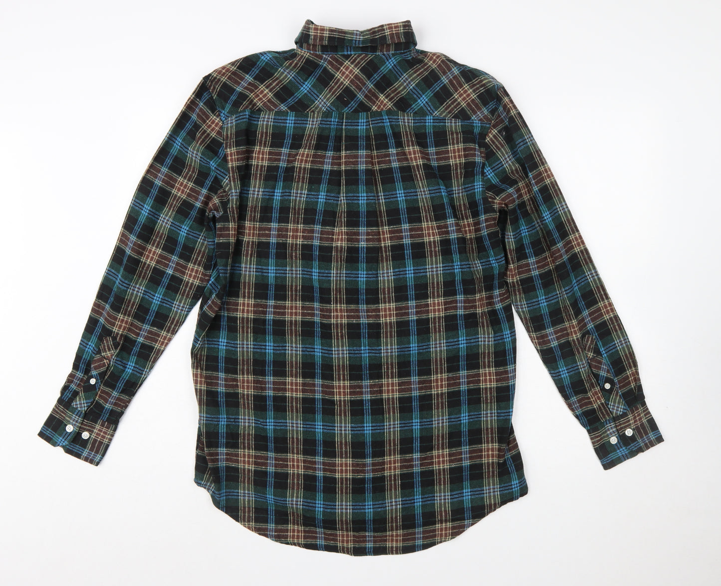 Activa Men's Multicoloured Plaid Flannel Button-Up Shirt L